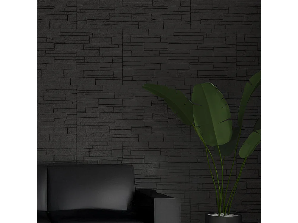 Zestaw dekoracyjnych paneli 3D z efektem cegły i kamienia, 12 szt., 8,6 m2, okładzina ścienna PU, 120 x 60 x 2,5, kolor łupkowy szary