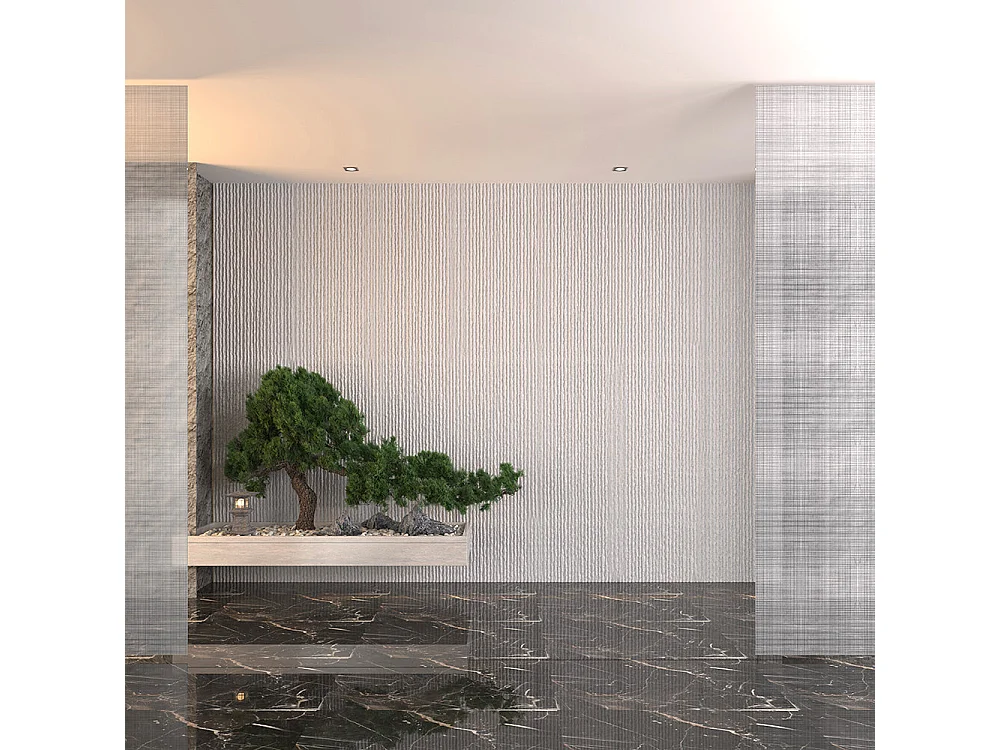 Ensemble de 12 panneaux décoratifs effet pierre grattée 3D, revêtement mural PU 8,6 m², 120x60x2,5 cm, blanc albâtre