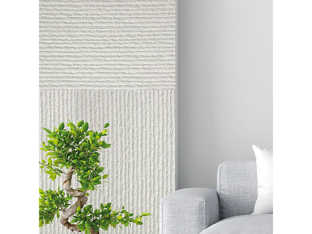 Ensemble de 12 panneaux décoratifs effet pierre grattée 3D, revêtement mural PU 8,6 m², 120x60x2,5 cm, blanc albâtre