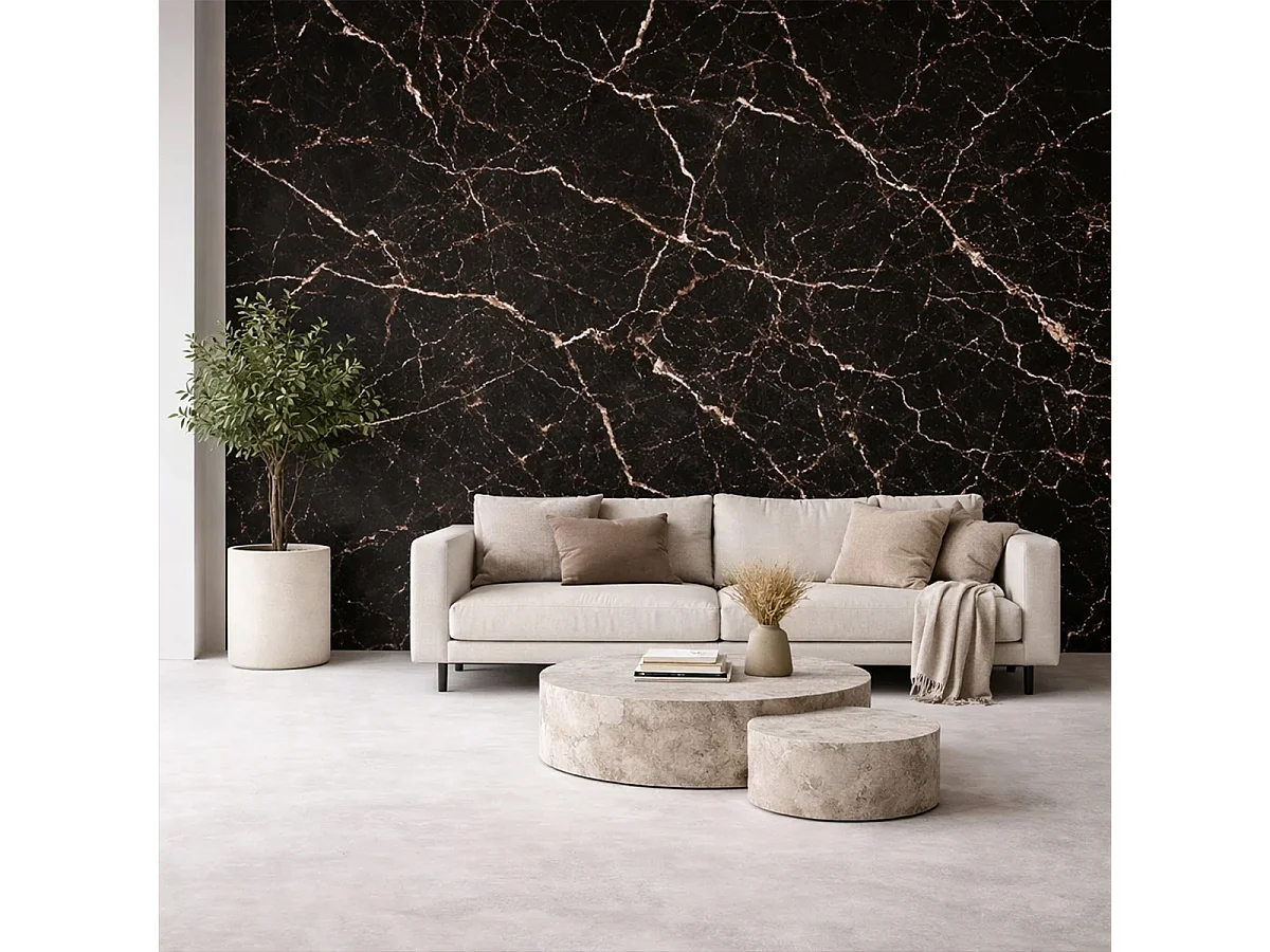 Panneau décoratif en grès cérame effet marbre, lot de 6 pièces, revêtement mural PVC 4,3 m², finition UV, 120 x 60 cm, marbre noir