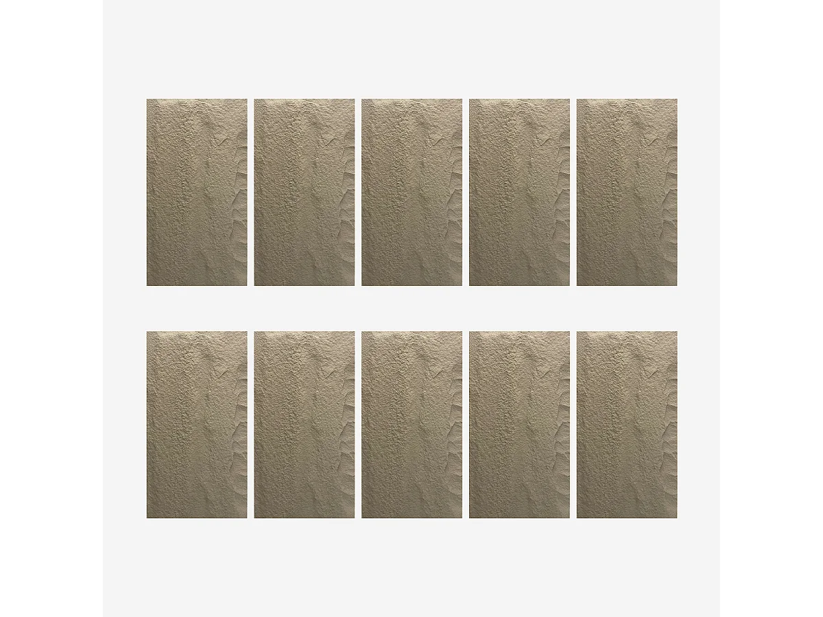 Ensemble de 10 panneaux décoratifs effet pierre 3D, revêtement mural PU 7,2 m², 120 x 60 x 3 cm, gris ciment