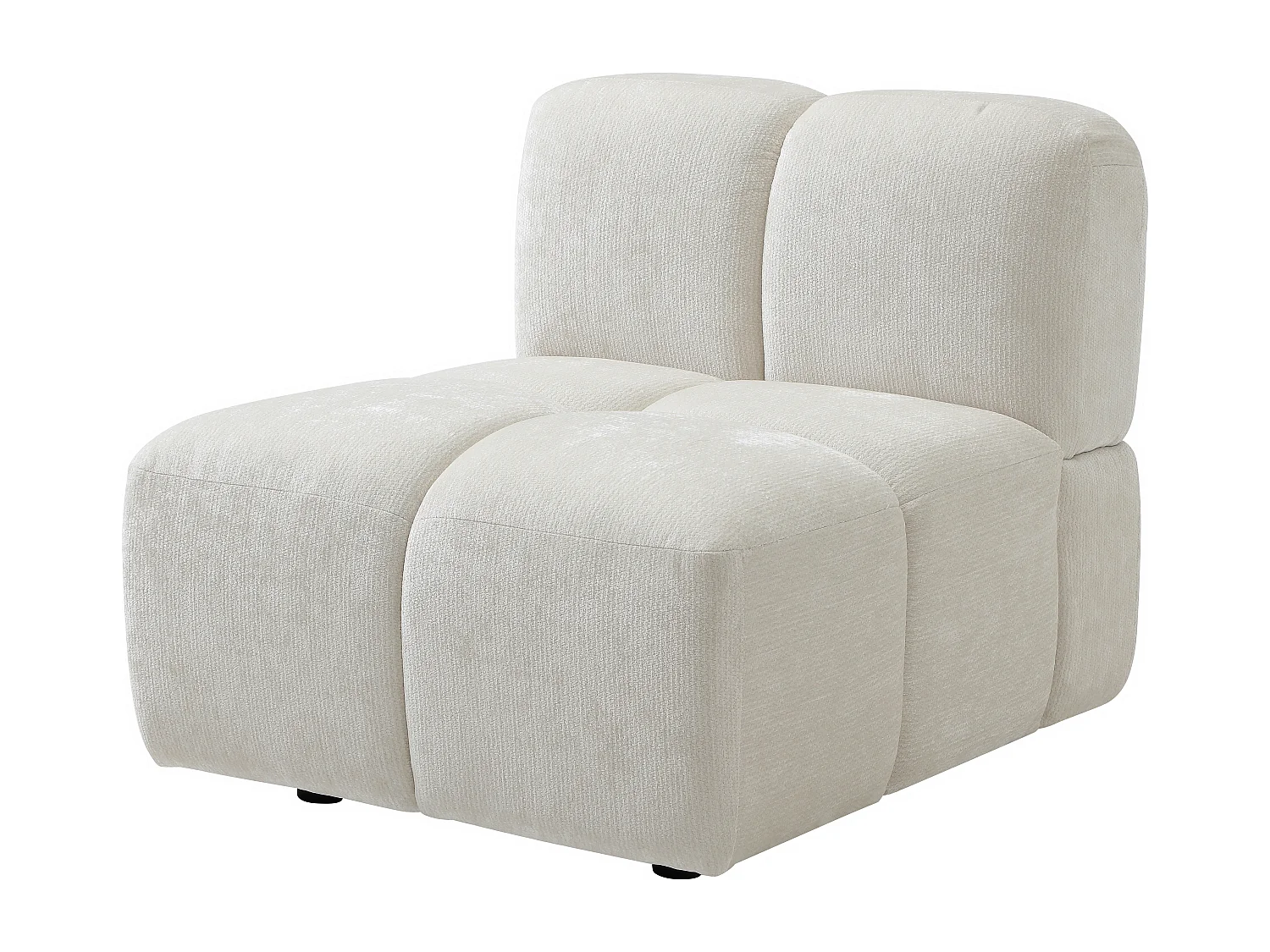 Canapé modulable 3 places en tissu texturé blanc cassé CARLIVI