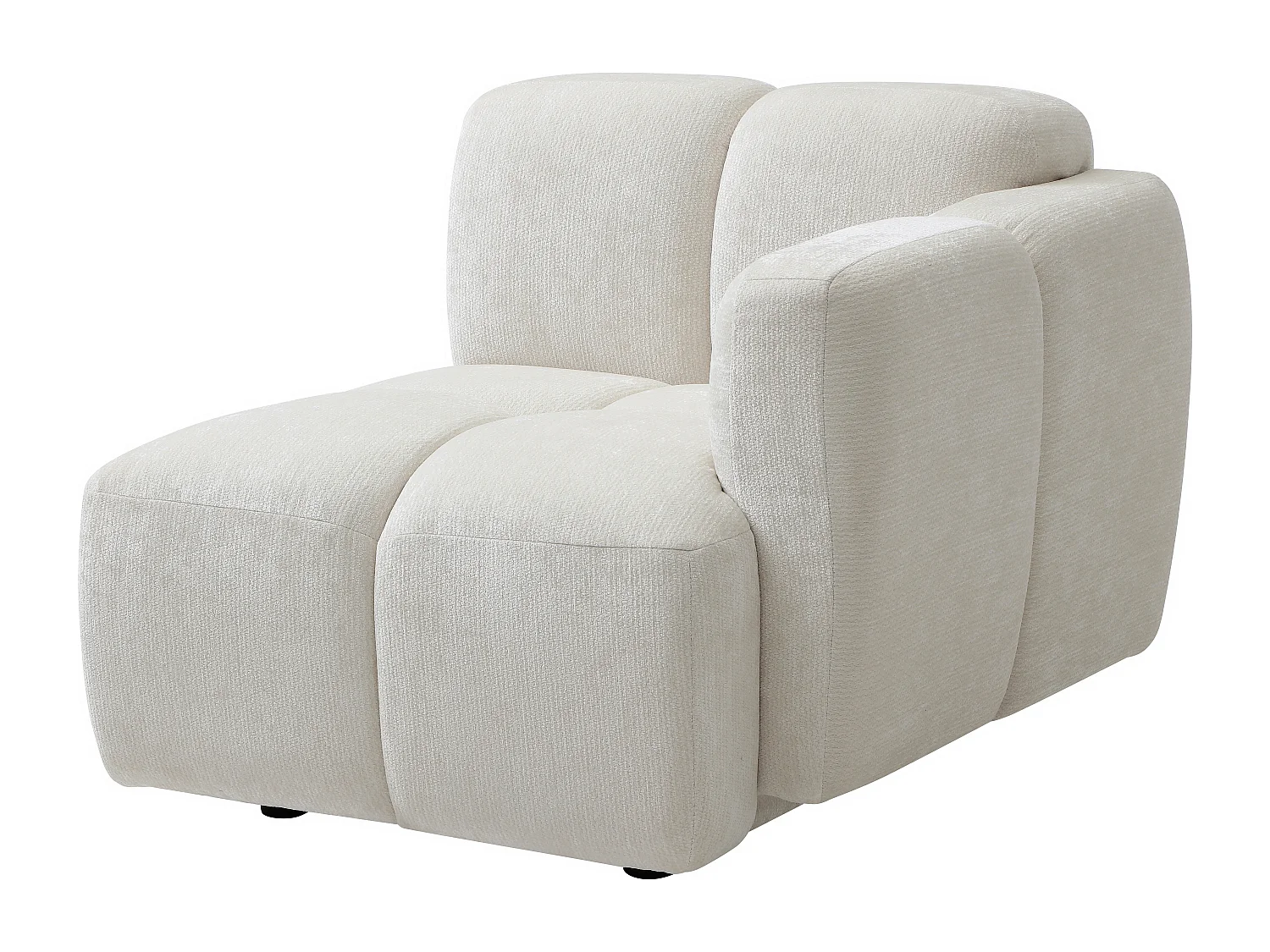 Canapé modulable 3 places en tissu texturé blanc cassé CARLIVI