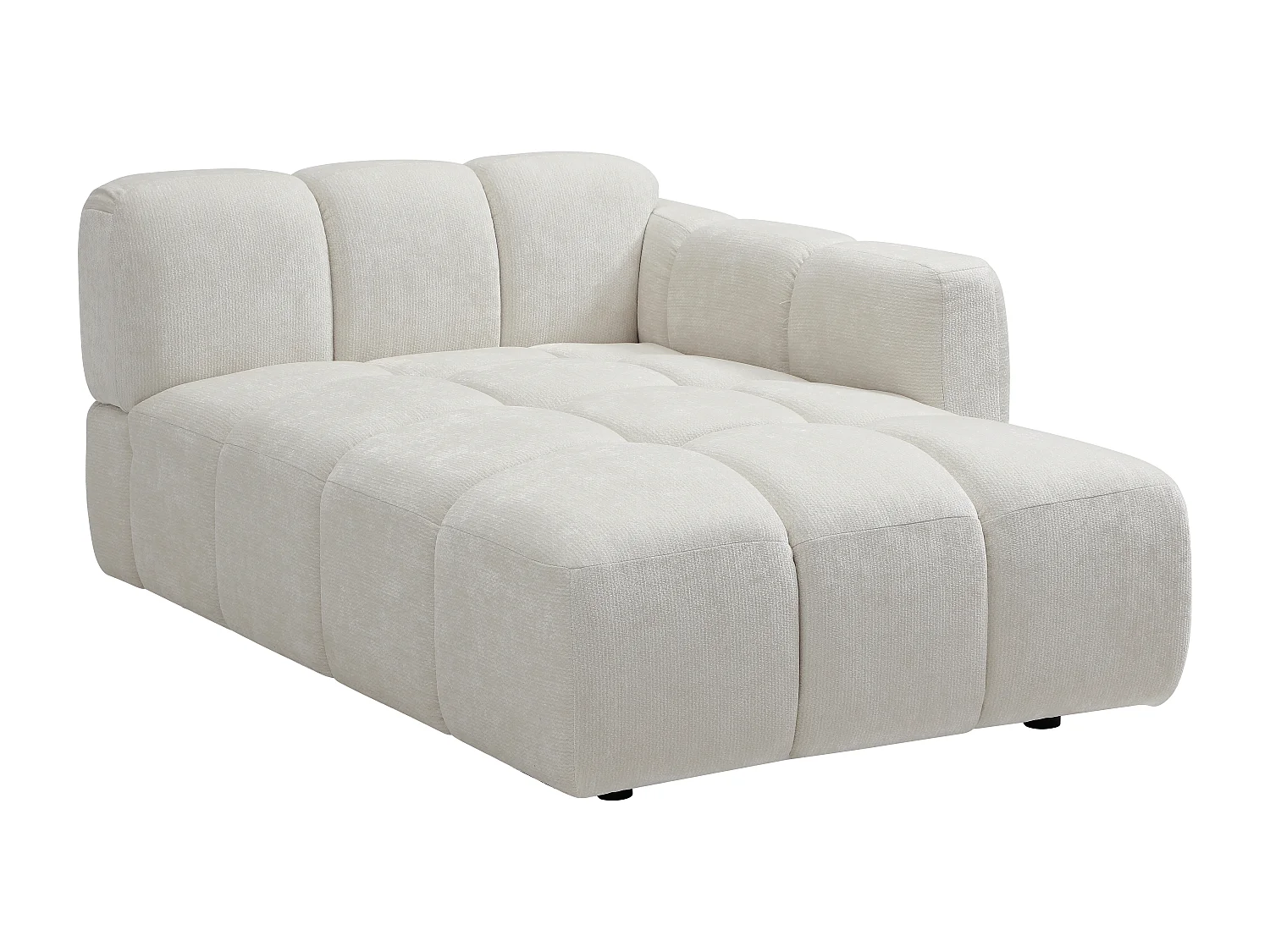 Canapé d'angle modulable en tissu texturé blanc cassé CARLIVI
