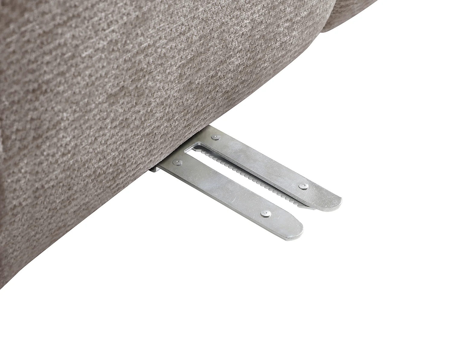 Canapé modulable 4 places en tissu tetxuré taupe CARLIVI