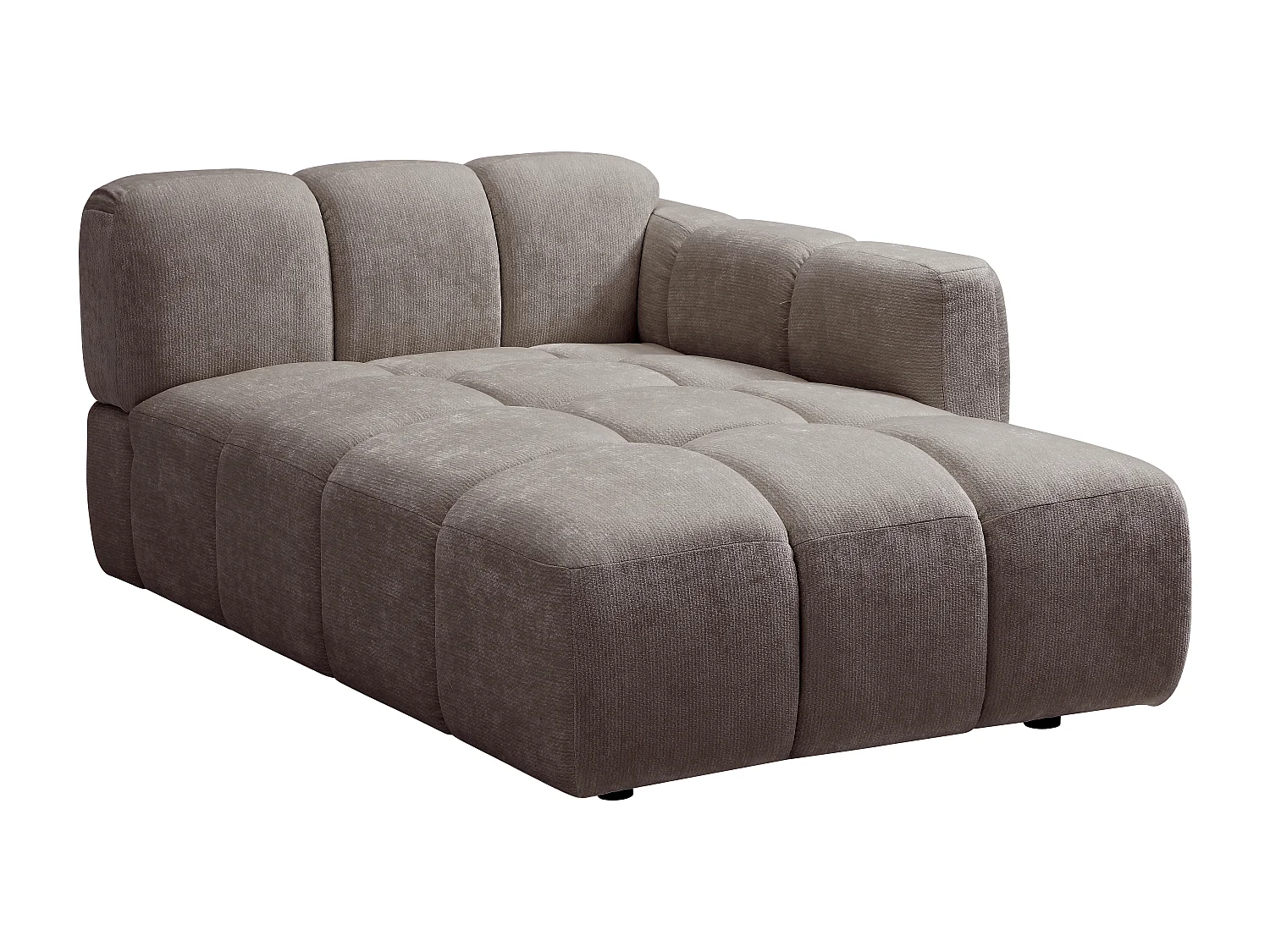 Canapé d'angle modulable en tissu texturé taupe CARLIVI