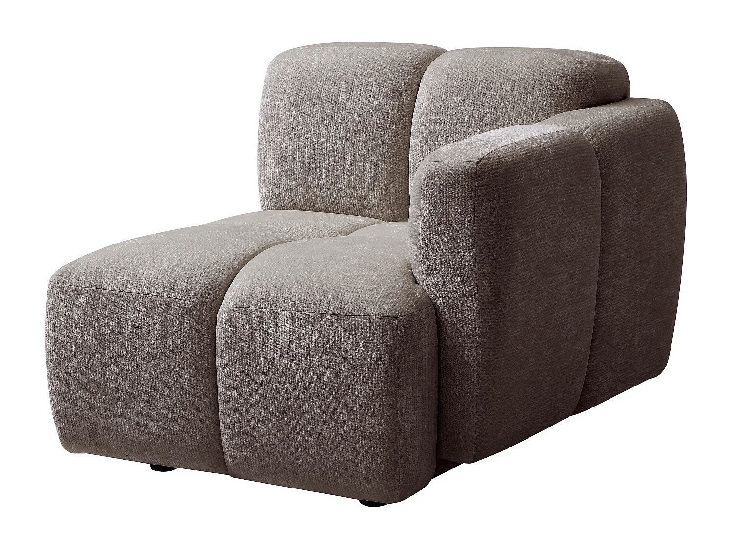 Canapé d'angle modulable avec dossier en tissu texturé taupe CARLIVI