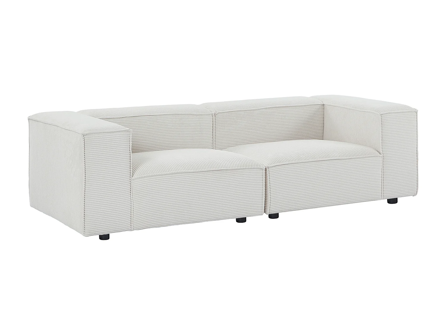 Canapé 3 places modulable en velours côtelé beige RUZOLO