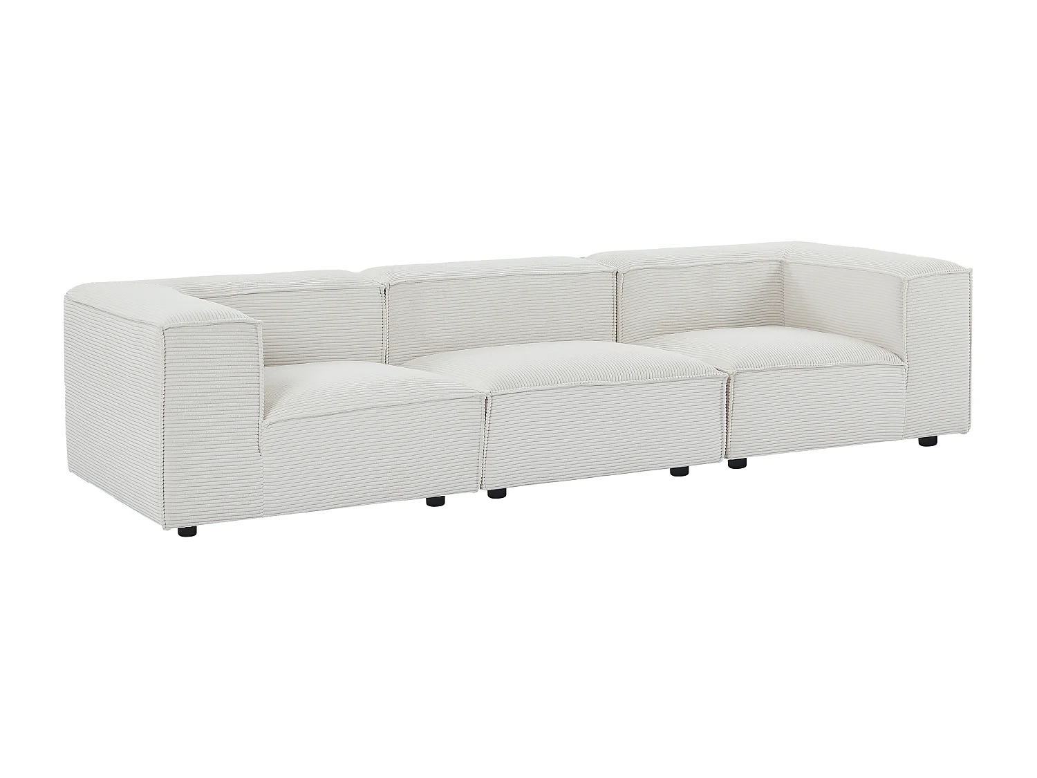 Canapé 4 places modulable en velours côtelé beige RUZOLO