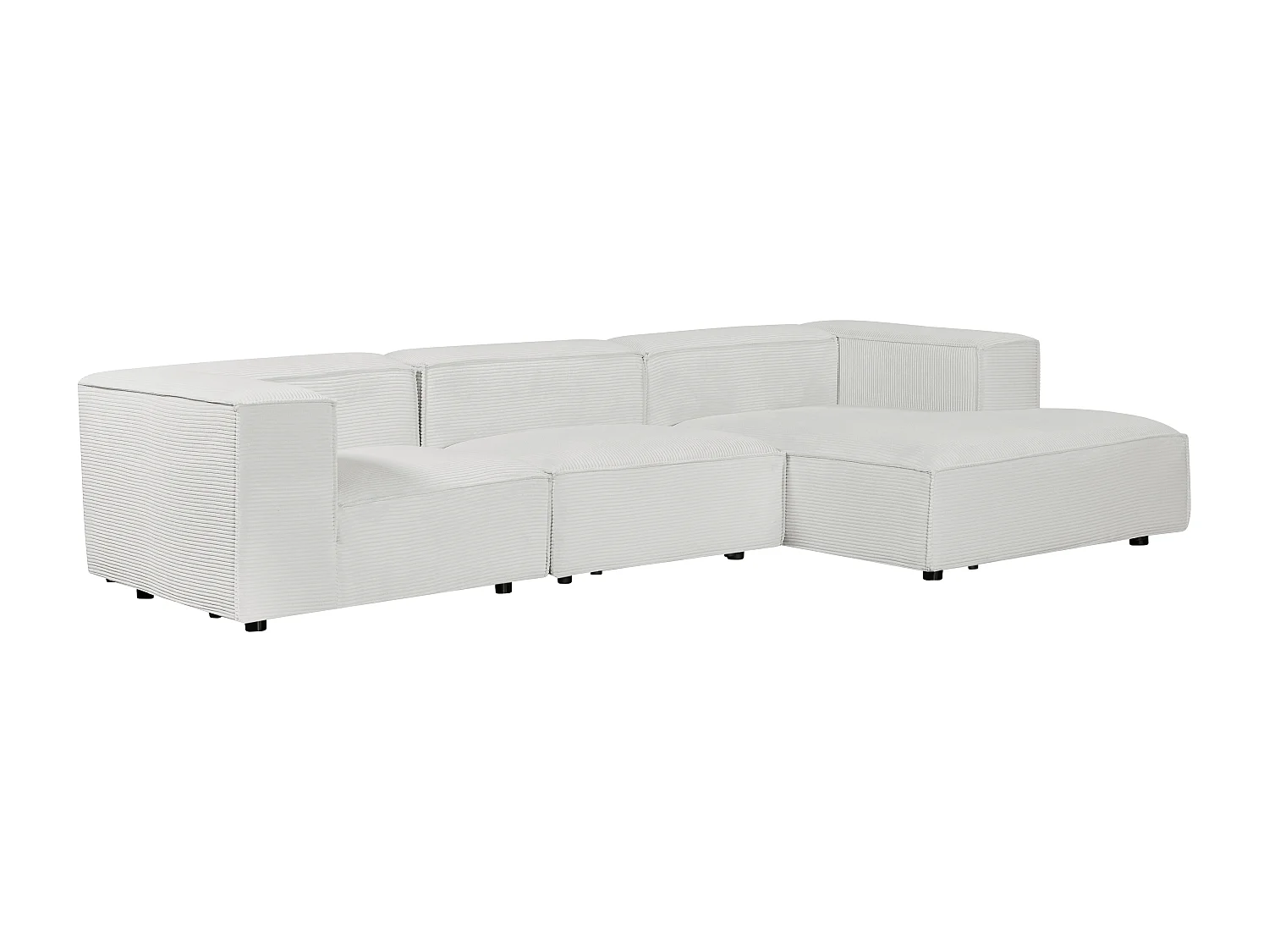 Canapé d'angle modulable en velours côtelé beige RUZOLO