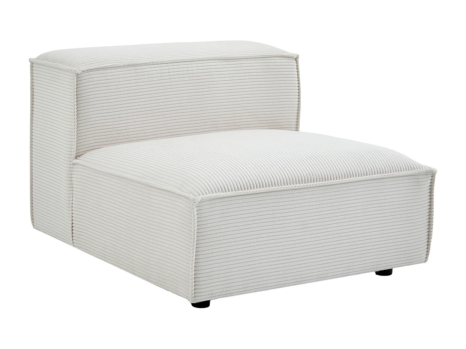 Canapé d'angle panoramique modulable en velours côtelé beige RUZOLO