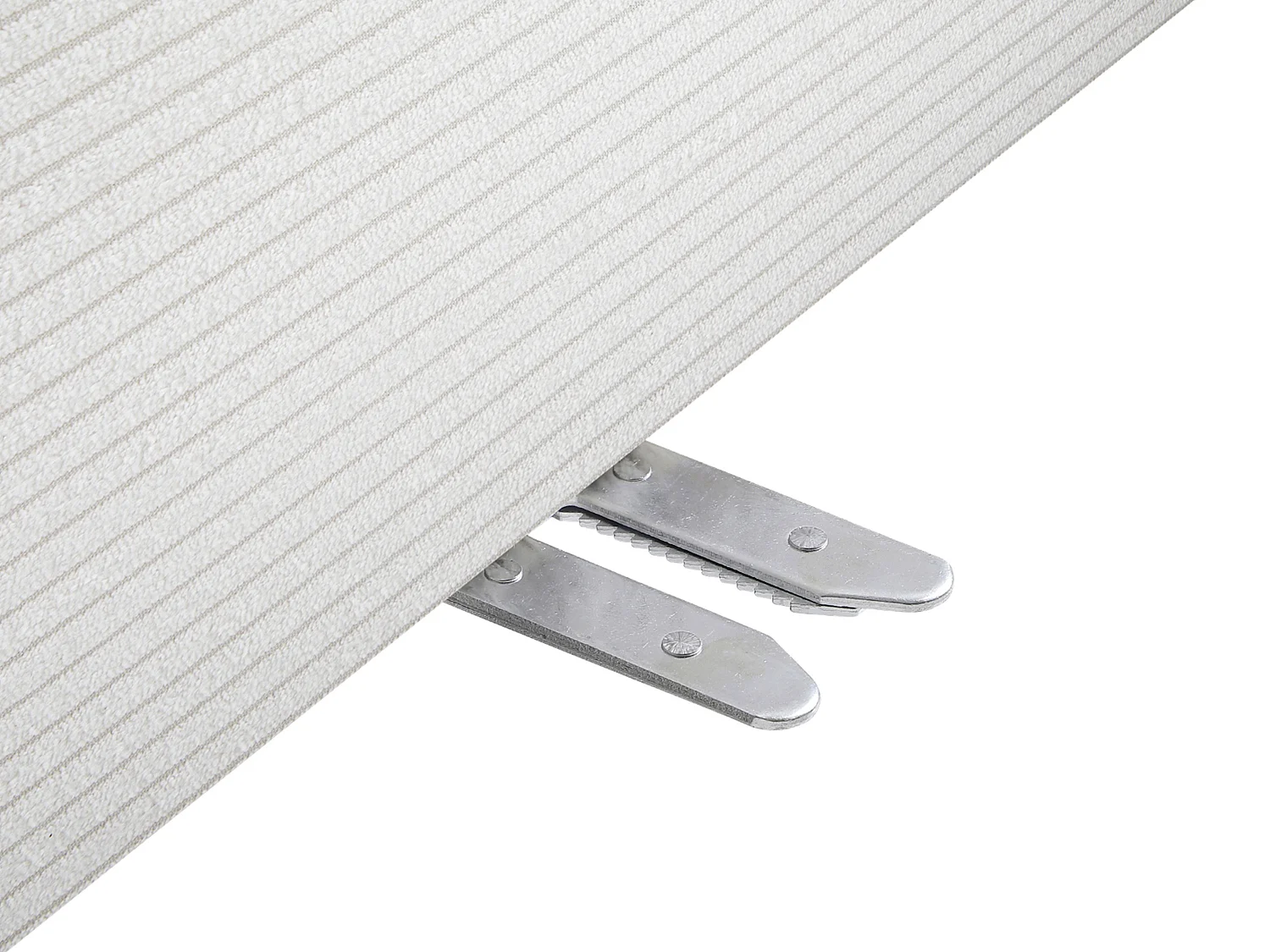 Canapé d'angle panoramique modulable en velours côtelé beige RUZOLO