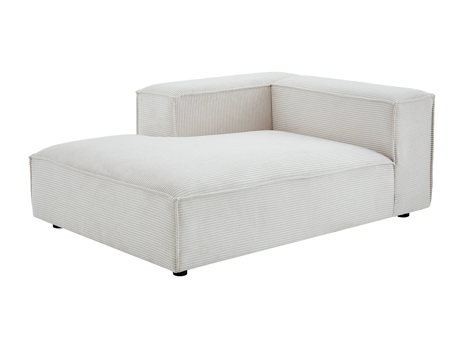 Divano angolare panoramico modulabile in velluto a coste beige - RUZOLO