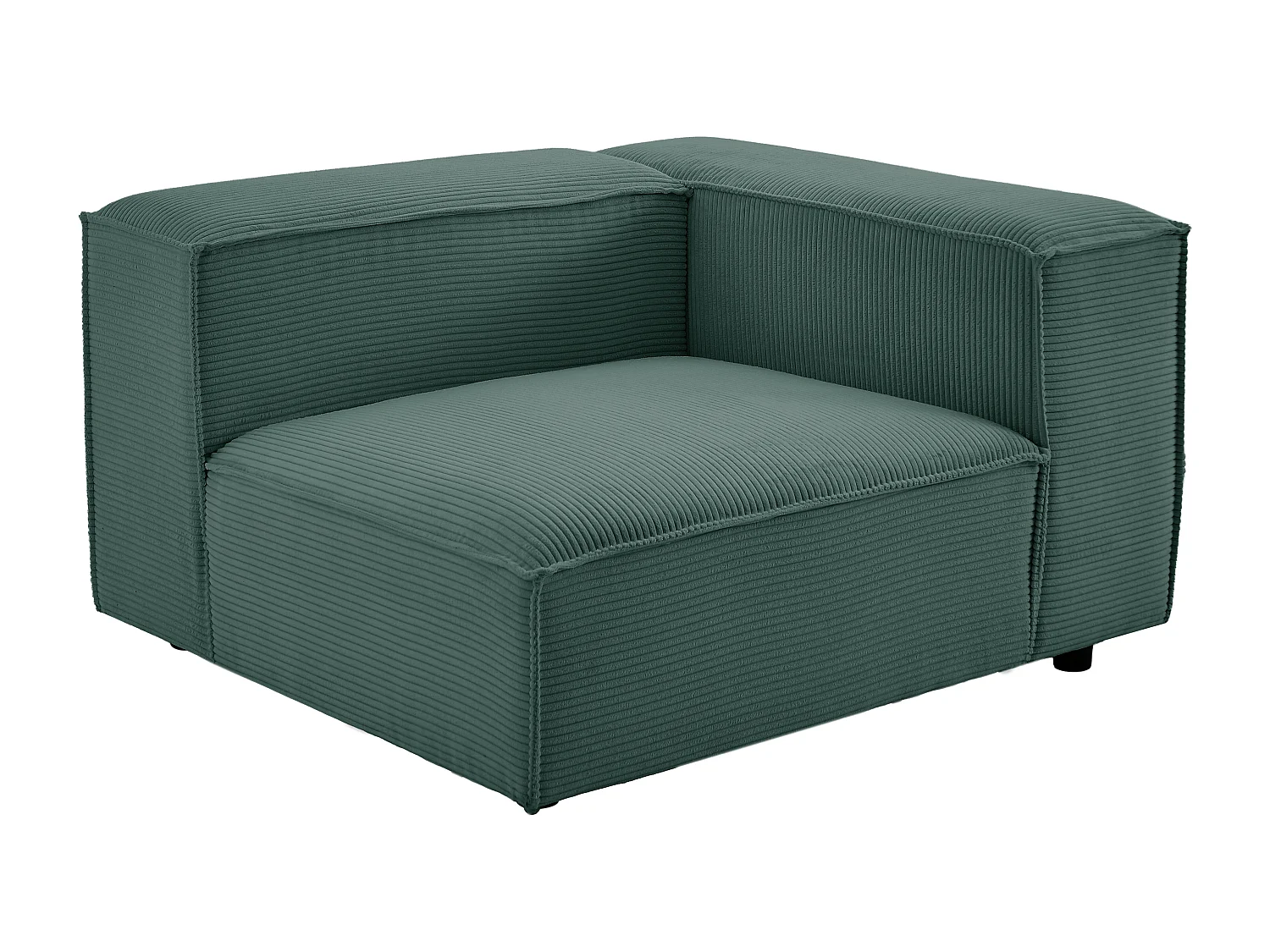 Canapé 3 places modulable en velours côtelé vert RUZOLO