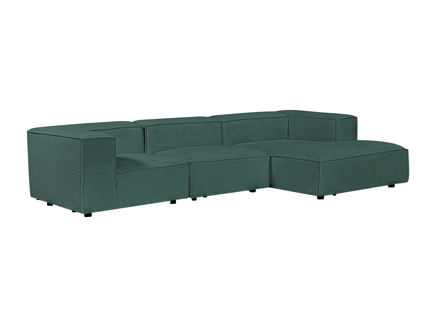 Canapé d'angle modulable en velours côtelé vert RUZOLO