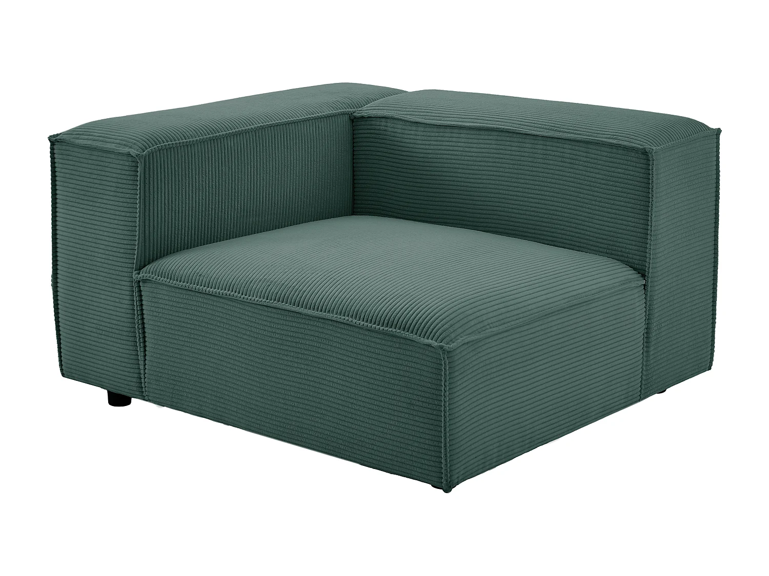 Canapé d'angle modulable en velours côtelé vert RUZOLO