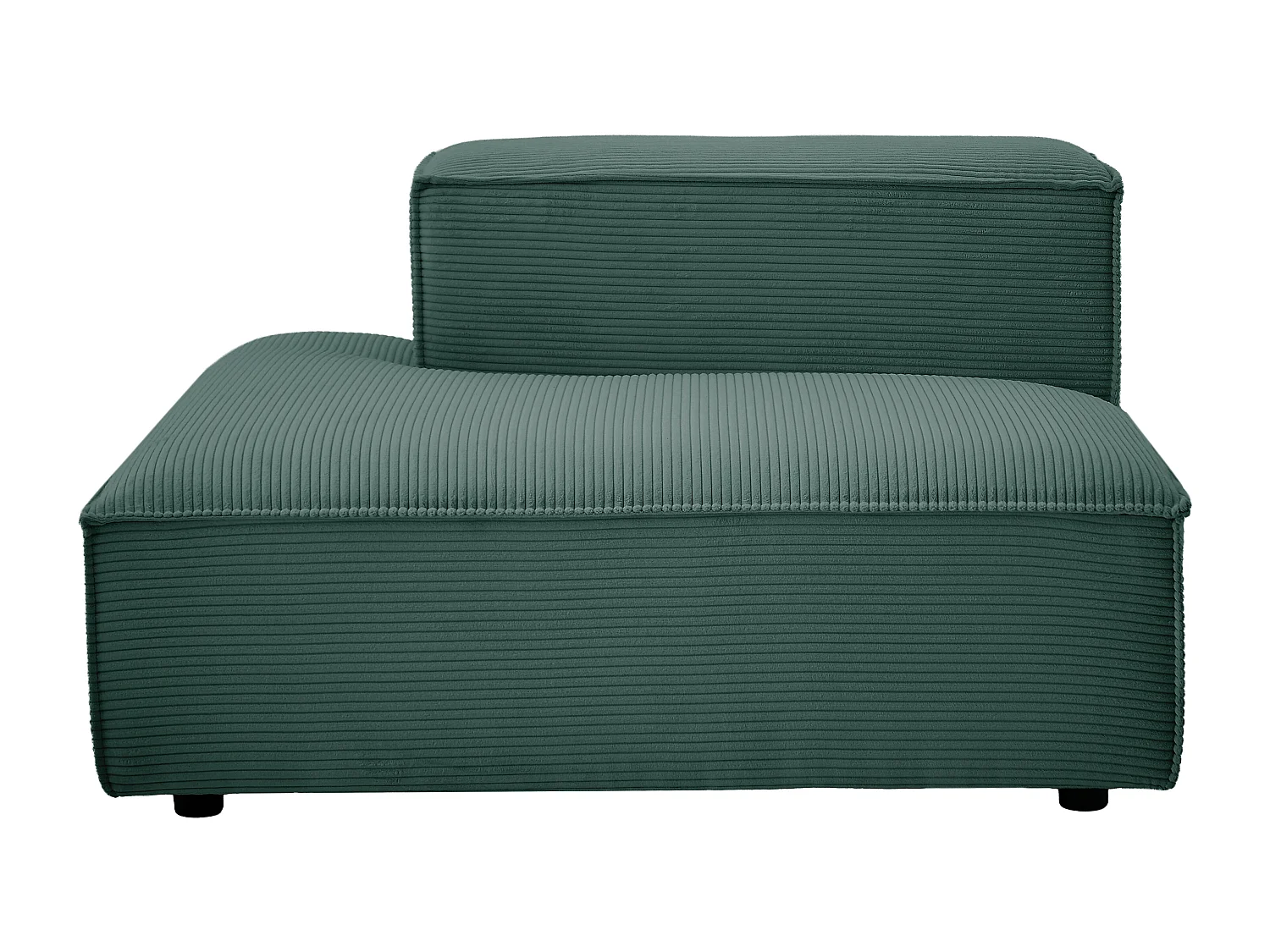 Canapé d'angle ouvert modulable en velours côtelé vert RUZOLO