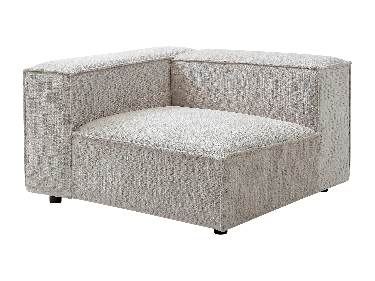 Canapé 3 places modulable en tissu chenille beige RUZOLO