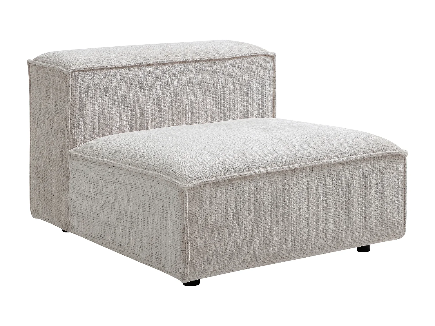 Canapé 4 places modulable en tissu chenille beige RUZOLO