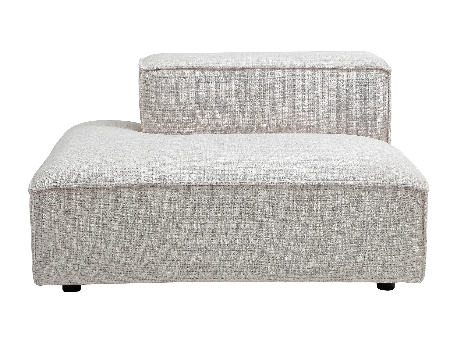 Canapé d'angle ouvert modulable en tissu chenille beige RUZOLO