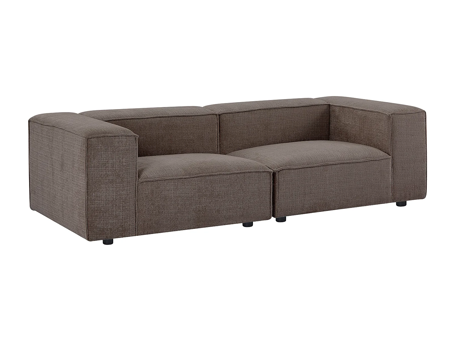 Canapé 3 places modulable en tissu chenille taupe RUZOLO