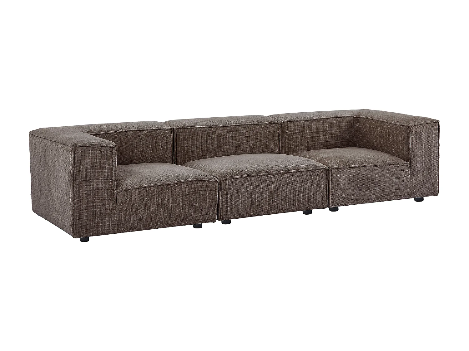 Canapé 4 places modulable en tissu chenille taupe RUZOLO