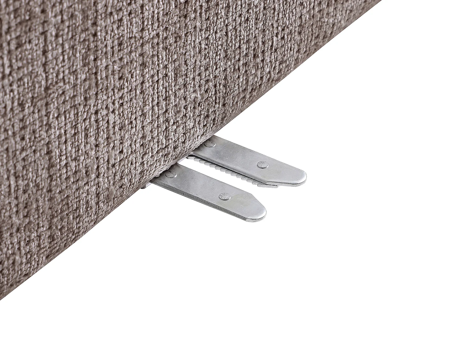 Canapé d'angle modulable en tissu chenille taupe RUZOLO