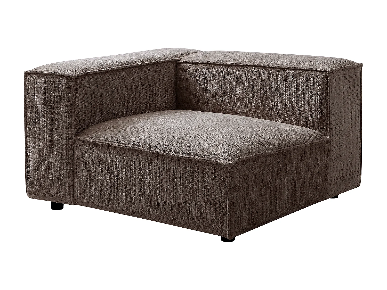 Canapé d'angle modulable en tissu chenille taupe RUZOLO
