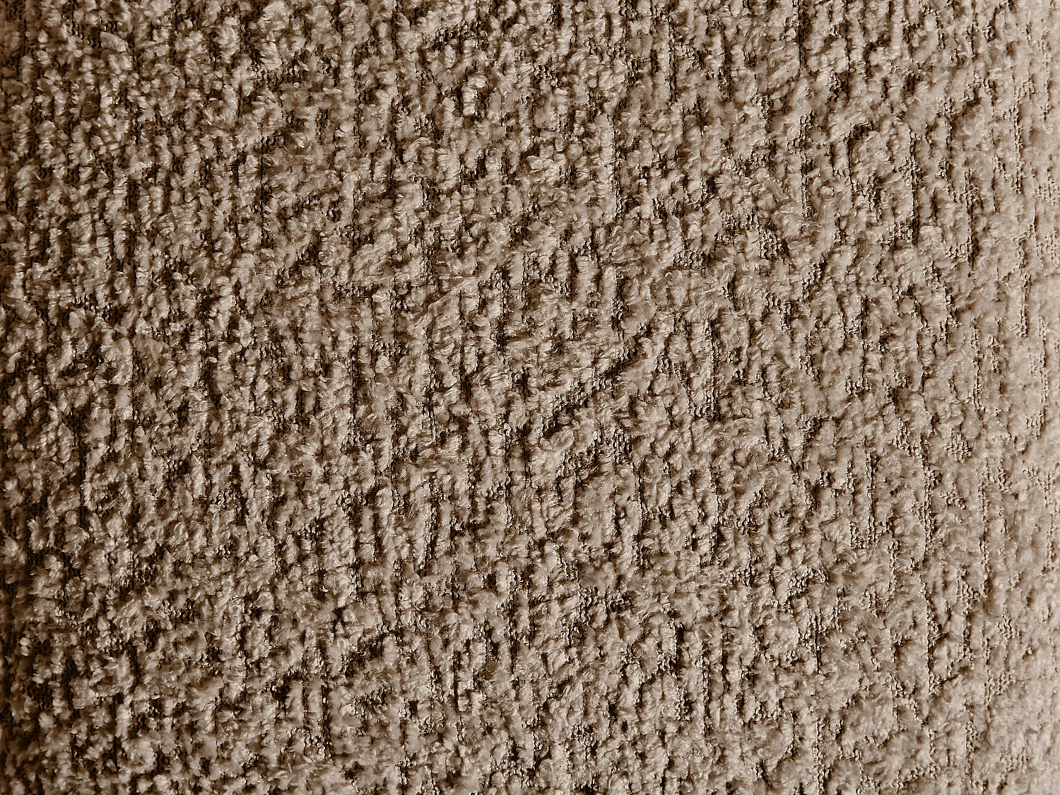 Canapé d'angle panoramique modulable en tissu bouclette taupe LELACO