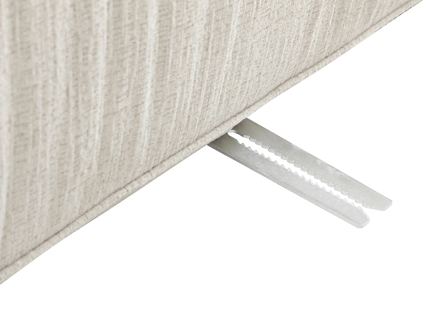 Canapé d'angle modulable en tissu chenille beige LELACO