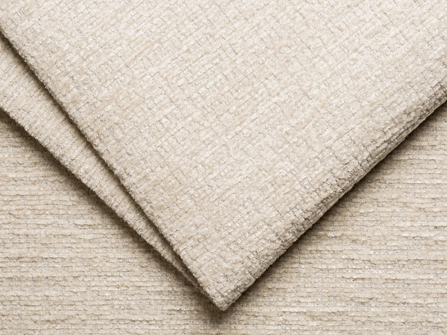 Canapé d'angle modulable en tissu chenille beige LELACO