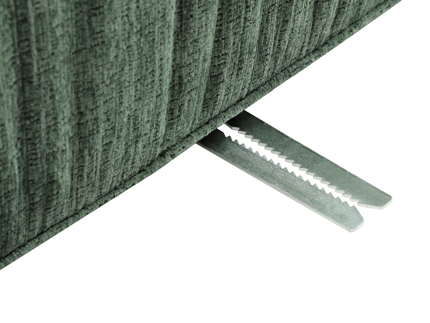 Canapé d'angle modulable en tissu chenille vert LELACO