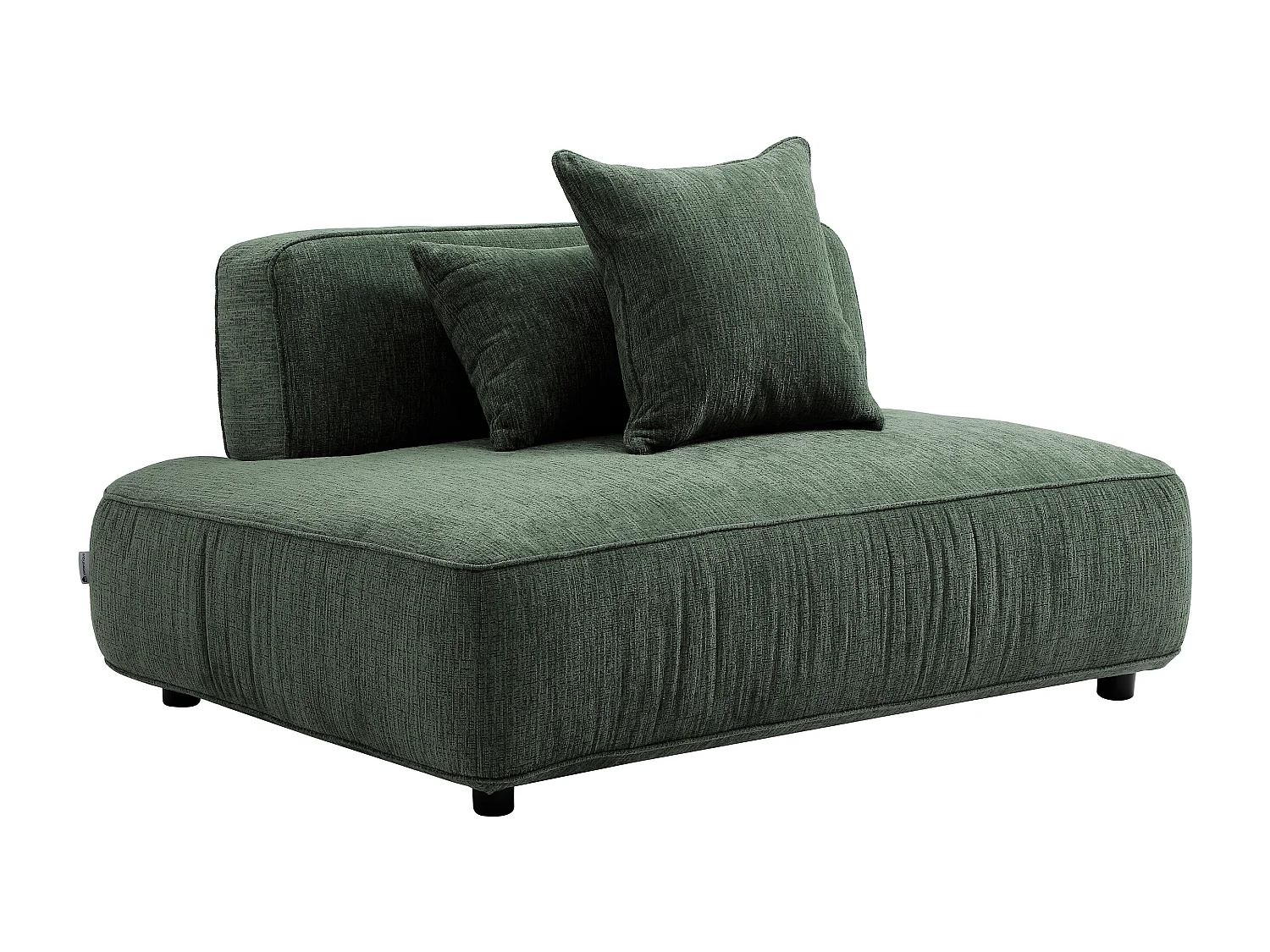 Canapé d'angle modulable en tissu chenille vert LELACO