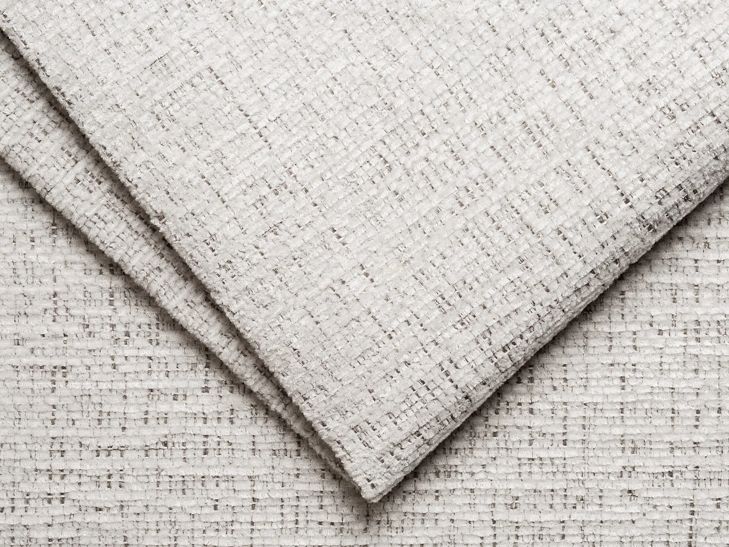 Canapé 4 places modulable en tissu chenille gris clair LELACO