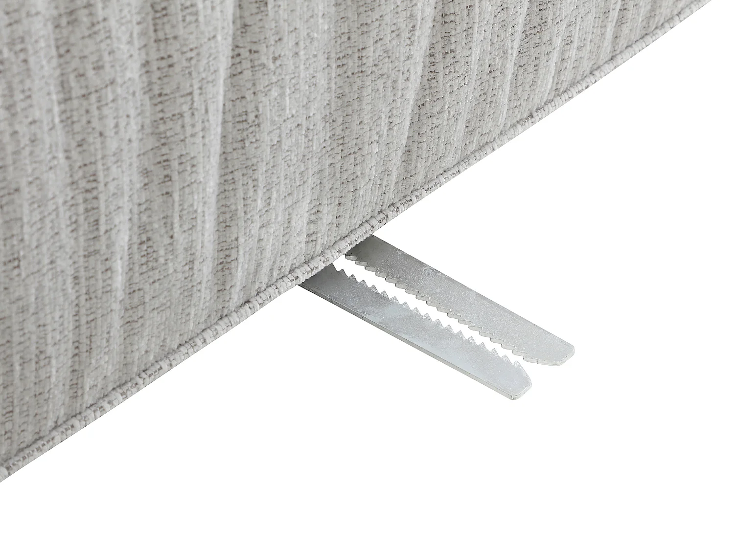 Canapé d'angle modulable en tissu chenille gris clair LELACO