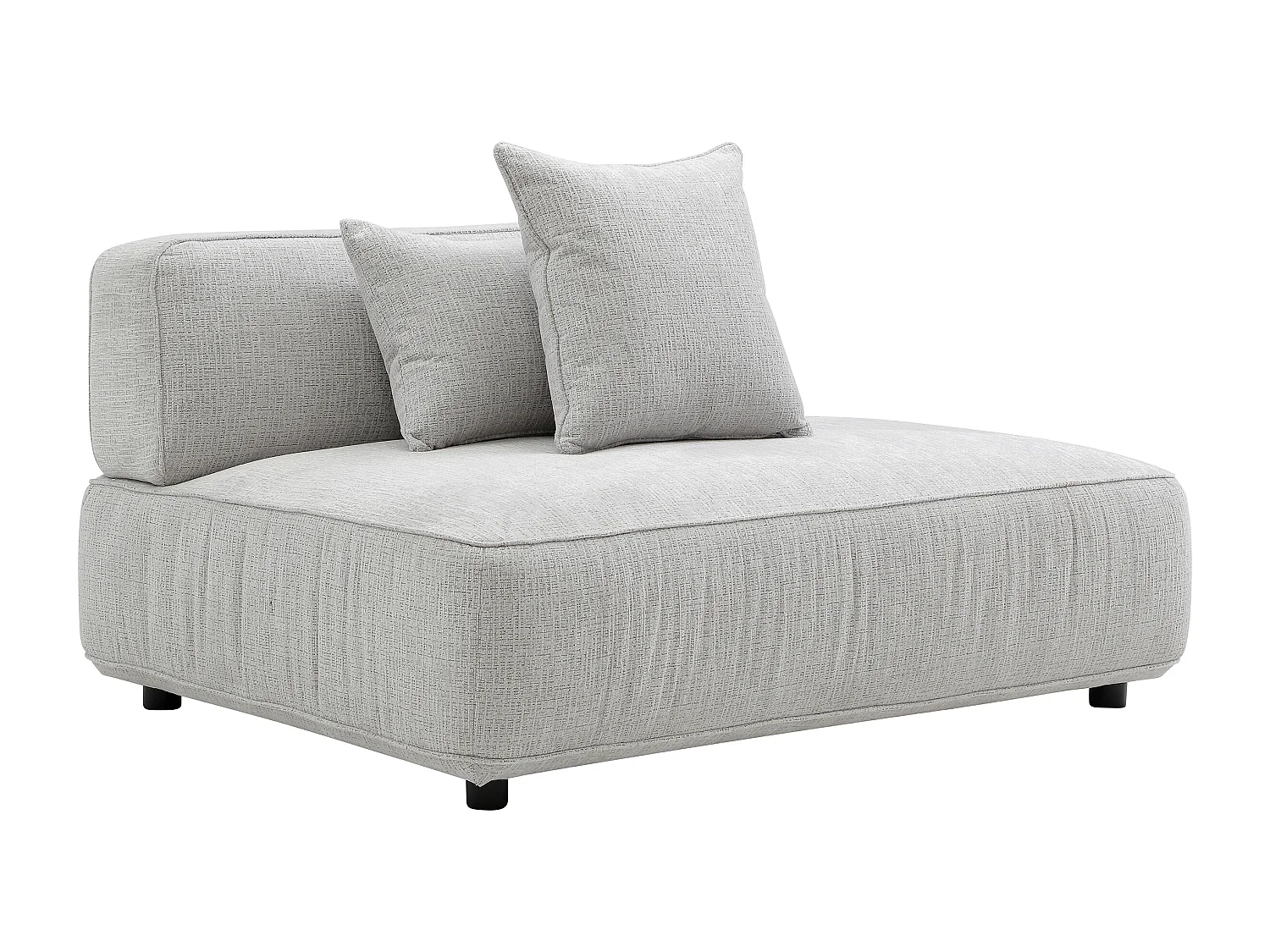 Canapé d'angle modulable en tissu chenille gris clair LELACO