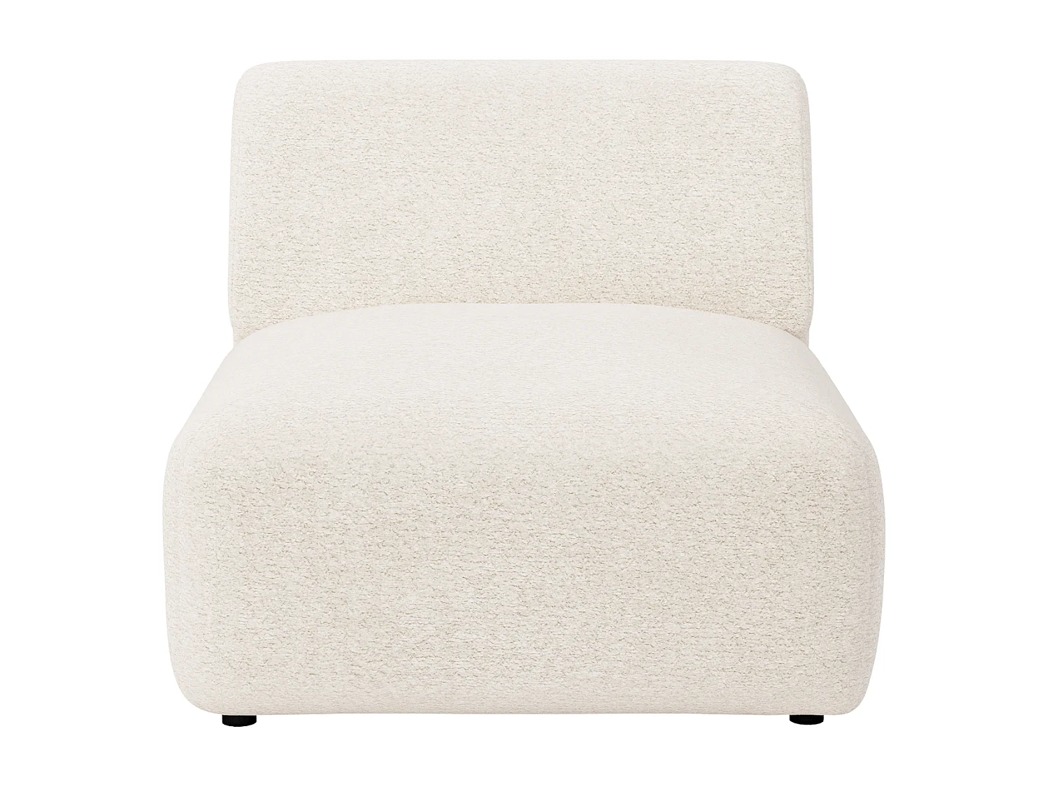 Canapé 4 places modulable en tissu bouclette blanc POGNI de Maison Céphy