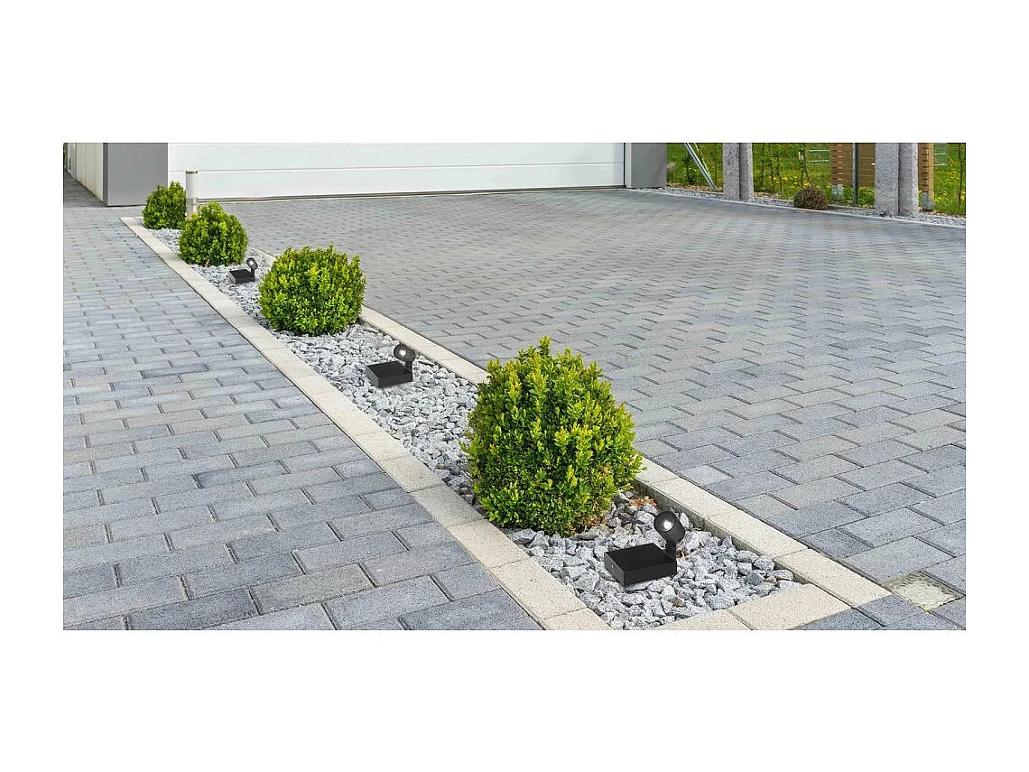 Faretto da terra Solar a led da 1,3w a batteria con fotovoltaico IP65 grigio scuro