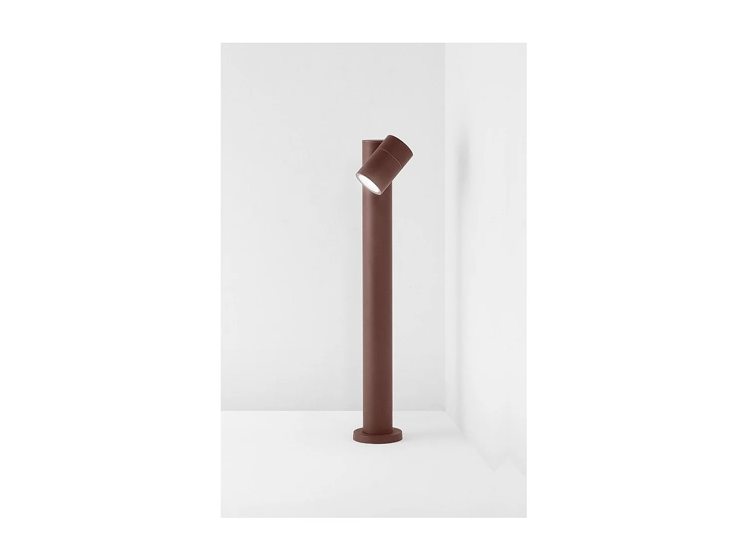 Bolardo de jardín con 1 bombilla E27 máx. 35 W, IP65, aluminio pintado, bolardo para exteriores, acero Corten-Perenz