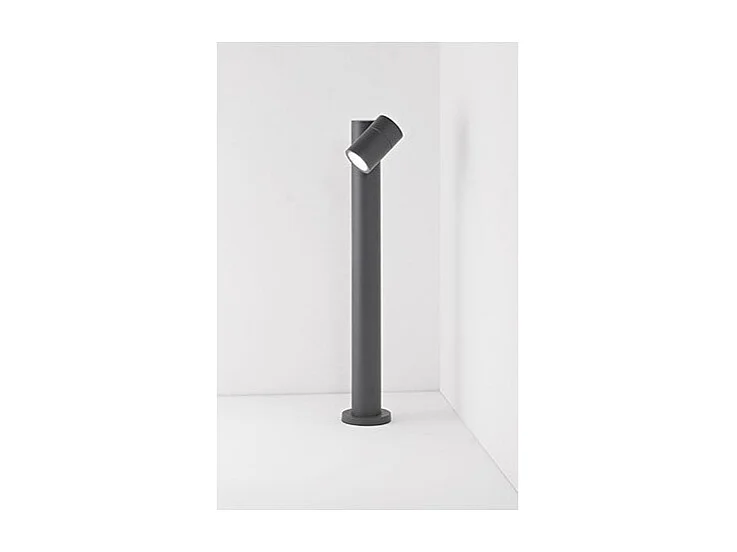 Bolardo de jardín con 1 bombilla E27 máx. 35 W, IP65, aluminio pintado, color antracita - Perenz