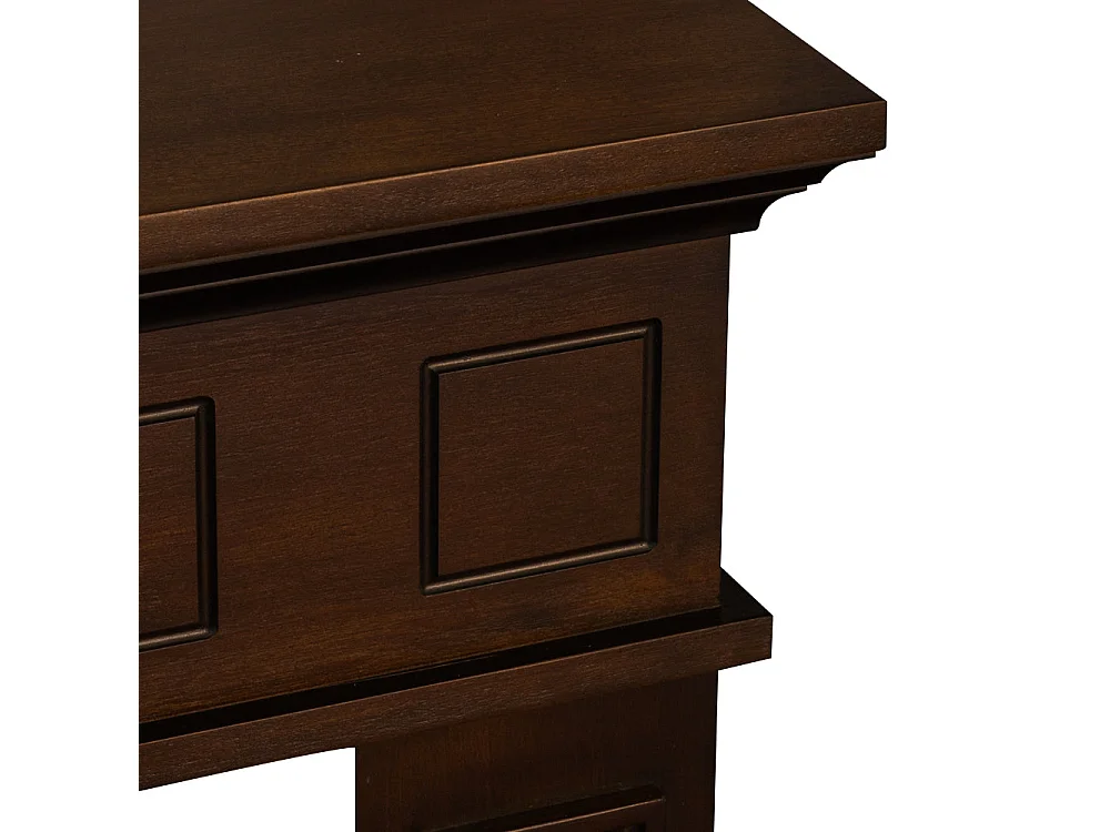 Marco de chimenea Jefferson con revestimiento de madera de nogal, 89,5 cm de ancho x 90,5 cm de alto x 28 cm de profundidad