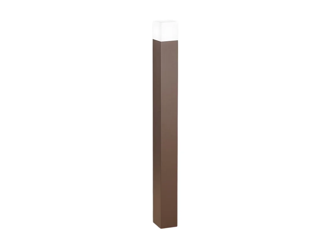 Torre - Bolardo de jardín con 1 bombilla E27 máx. 20 W IP54, aluminio pintado, bolardo para exteriores, acero Corten, 90 cm de altura - Perenz