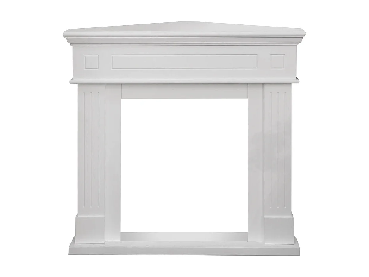 Revestimiento de madera para chimenea de esquina (ancho 110 x profundidad 63 x alto 102 cm), color blanco Ford