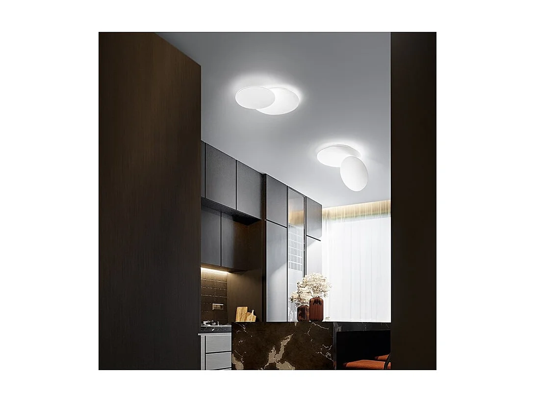 Lámpara de techo LED DRUM en metal blanco mate 43W Perenz