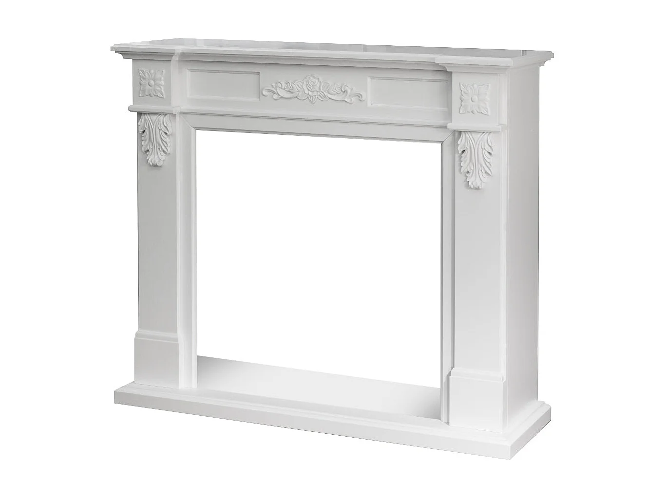 Chimenea de madera blanca Truman con marco de madera (ancho 121 x profundidad 38 x alto 108 cm)