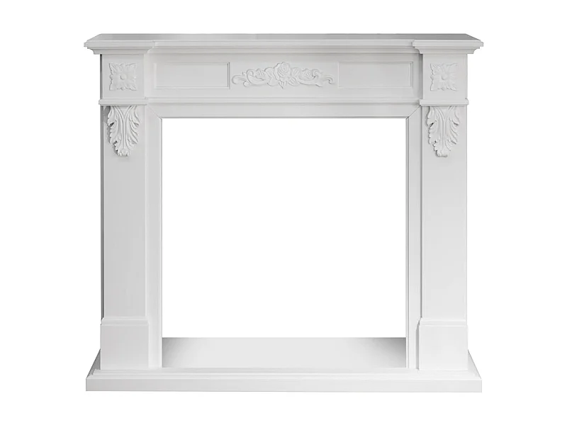 Chimenea de madera blanca Truman con marco de madera (ancho 121 x profundidad 38 x alto 108 cm)