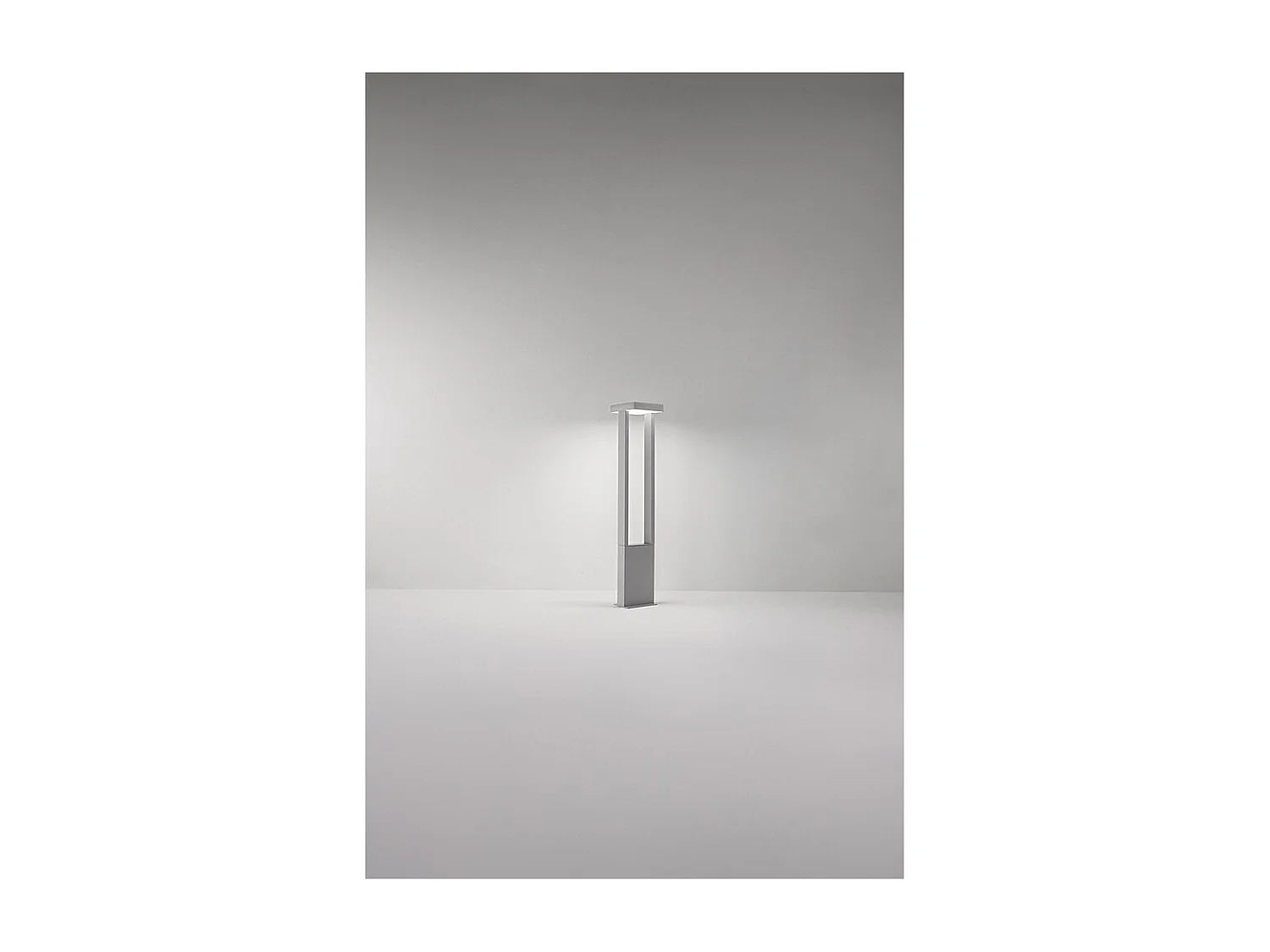 Bolardo LED de jardín Kapp de 14 W, IP65, 1120 lm, 65 cm de altura, 3000 K, aluminio pintado, color gris cemento - Perenz