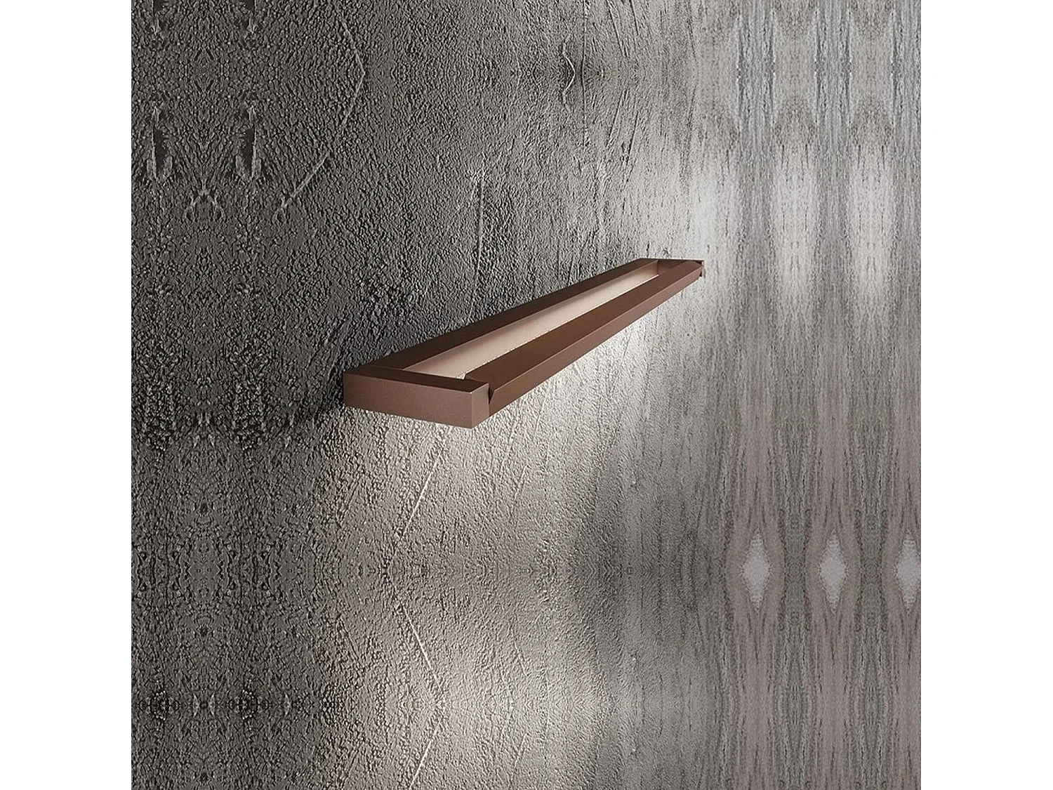 Slim - Aplique LED de pared de 12 W, CCT 2700K-4000K, L.39,2 cm, Orientable, 960 lm, IP20 - Perenz - Marrón metalizado