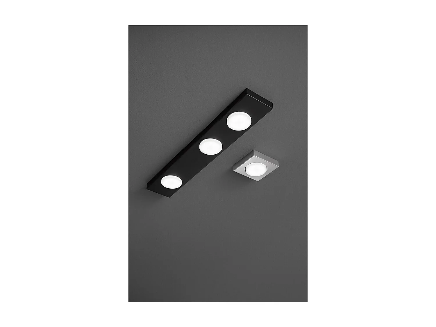 Button - LED Plafondlamp 3xGX53 max 15W, Rechthoekig 60x10 cm, Gelakt Metaal, IP20 - Perenz - Zwart