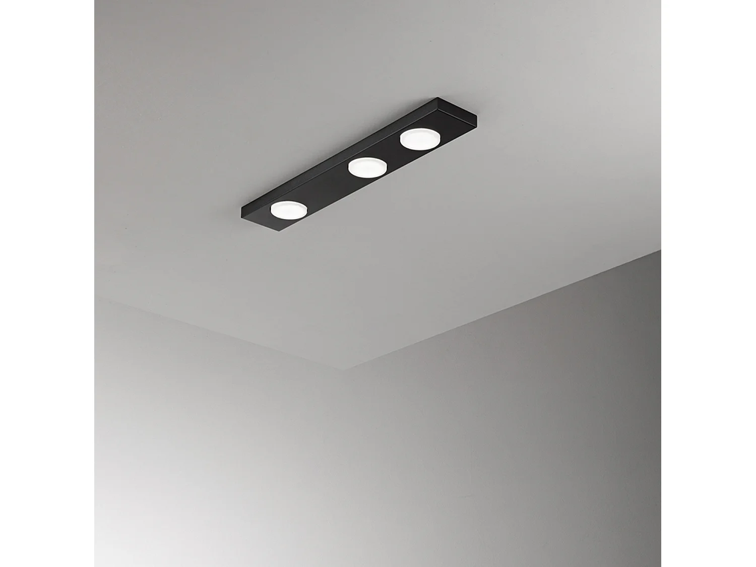 Knap - LED loftlampe 3xGX53 maks. 15W, Rektangulær 60x10 cm, Malet metal, IP20 - Perenz - Sort
